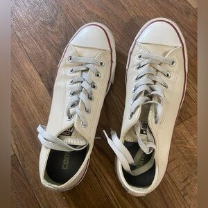 Cream leather converse